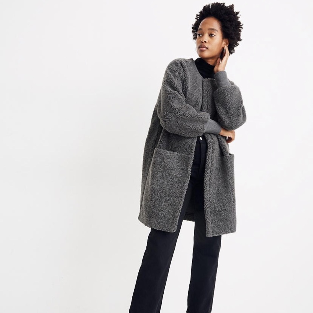 NWT Madewell Bonded Sherpa Cocoon Coat Medium